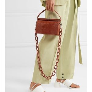 Gu_de milk croc-effect leather bag